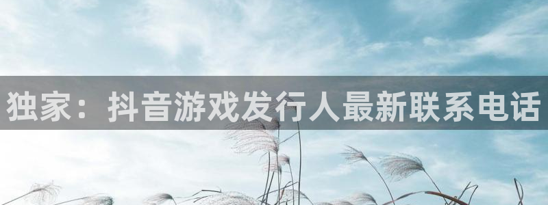 db电竞平台登录入口官网：独家：抖音游戏发行人最新联系电话